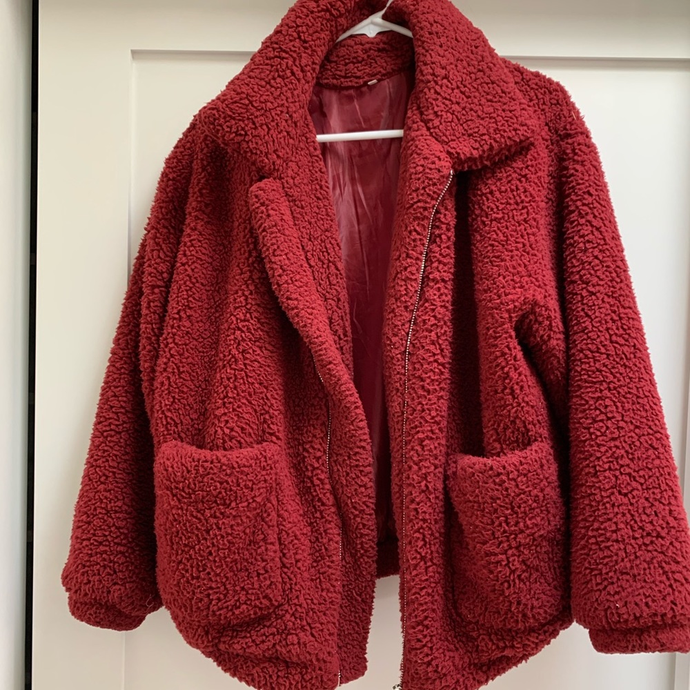Coziest Teddy Jacket ever!!  M fit